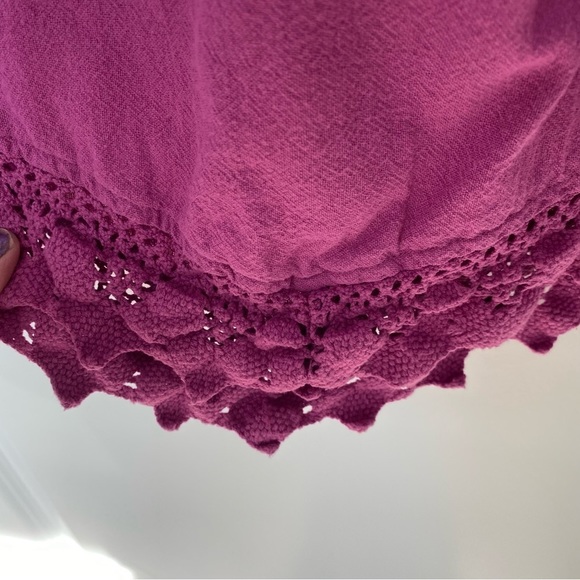 Soft Surroundings Magenta Pink Crocheted Detail Hem - Picture 5 of 9